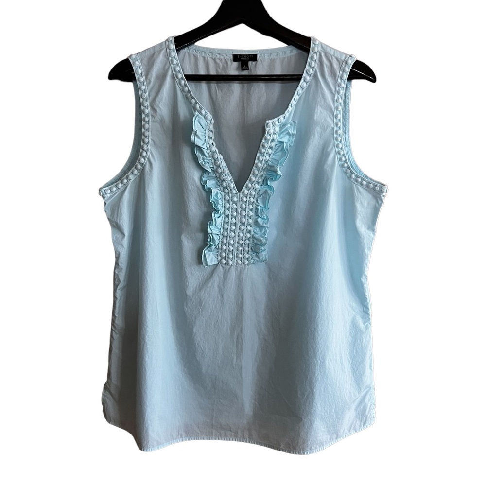 Talbots Sleeveless Ruffled Blouse Size L